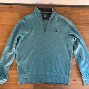 Polo by Ralph Lauren Men's Teal Zip-Up Sweater